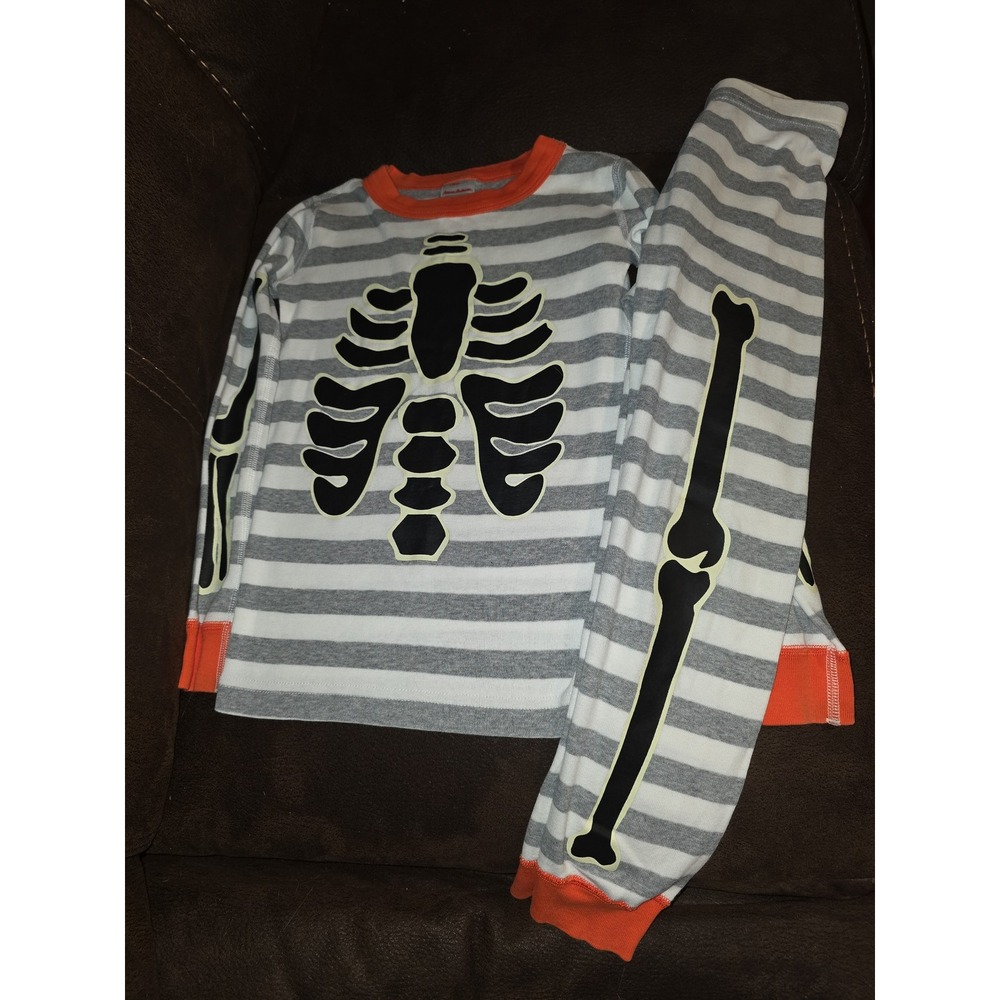 Hanna Andersson fall autumn Halloween skeleton pajamas sleep wear size 110 us 5